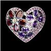 Image 1 : Natural Mozambique Garnet Peridot Multigemstones Heart Ring