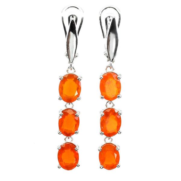 Natural Ethiopian Orange Fire Opal Earrings