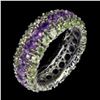 Image 1 : Natural Amethyst & Peridot Eternity Ring