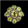 Image 1 : Natural Peridot Rhodolite Garnet  Ring