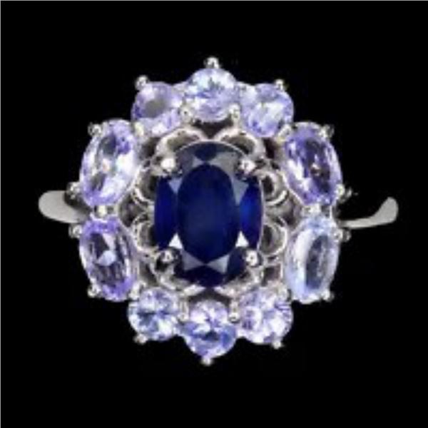 Natural Sapphire & Tanzanite Ring