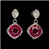 Image 1 : Natural Pigeon Blood Red Ruby Earrings