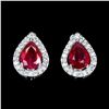 Image 1 : Natural Pigeon Blood Red Ruby Earrings