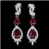Image 1 : Natural Pigeon Blood Red Ruby Earrings