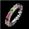 Image 1 : Natural Multi Color Tourmaline Eternity Ring