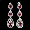 Image 1 : Natural Pigeon Blood Red Ruby Earrings