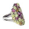 Image 3 : Natural Rhodolite Garnet Peridot Ring