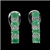 Image 1 : Natural Oval Colombian Emerald Earrings
