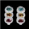 Image 1 : Natural Multi Color Tourmaline Eternity EarRings