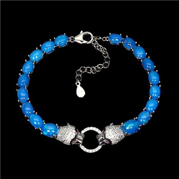 Natural Ethopian Blue Opal Bracelet