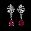 Image 1 : Natural Pigeon Blood Red Ruby Earrings