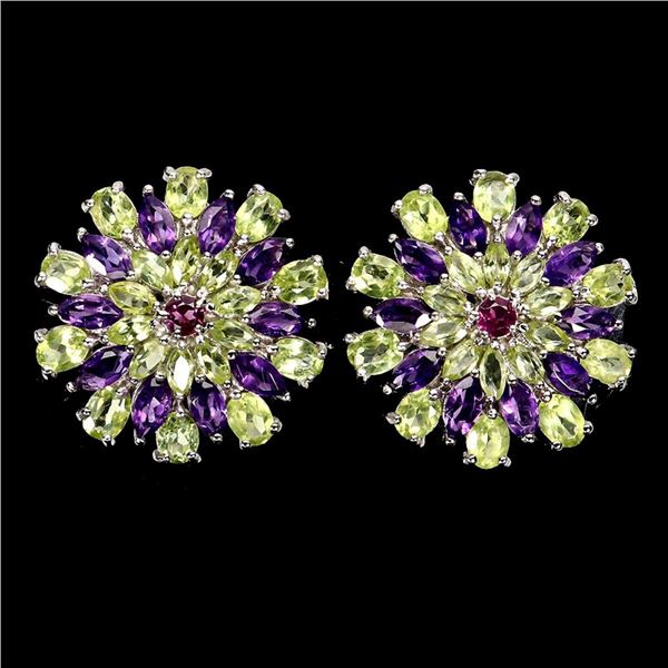 Natural Tanzanite &  Peridot Earrings