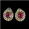 Image 1 : Natural Pigeon Blood Red Ruby & Sapphire EarRing
