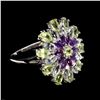 Image 3 : Natural Peridot Amethyst Aquamarine Ring