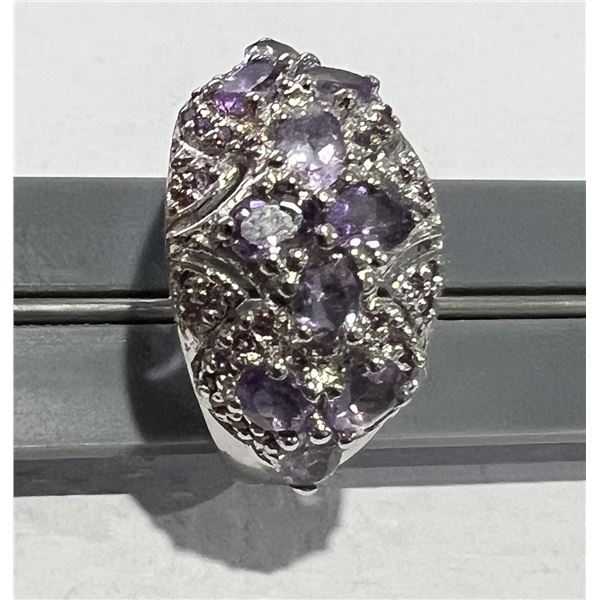 Natural Brazil Purple Amethyst Ring