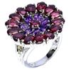 Image 2 : Natural Rhodolite Garnet Amethyst Ring