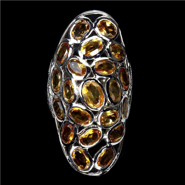 Natural Yellow Citrine Hand Made Ring