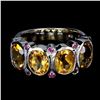 Image 1 : Natural Citrine Rhodolite Garnet Ring