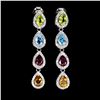 Image 1 : Natural Peridot Citrine Rhodolite Earrings