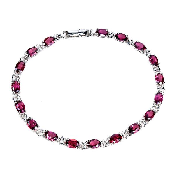 Natural Rhodolite Garnet Bracelet