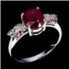 Image 2 : Natural Pigeon Blood Red Ruby & White Topaz Ring