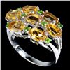 Image 1 : Natural Citrine & Chrome Diopside Ring