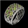 Image 2 : Natural Peridot Rhodolite Sapphire Ring