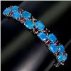 Image 1 : Natural Oval Blue Opal Rhodolite Garnet Bangle