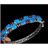 Image 2 : Natural Oval Blue Opal Rhodolite Garnet Bangle