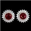 Image 1 : Natural Pigeon Blood  Red Ruby Earrings