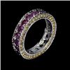 Image 1 : Natural Rhodolite Garnet & Sapphire  Eternity Ring