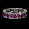 Image 2 : Natural Rhodolite Garnet & Sapphire  Eternity Ring