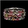 Image 1 : Natural Multi Color Tourmaline Eternity Ring