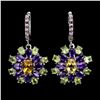 Image 1 : Natural  Citrine Amethyst Peridot Earrings