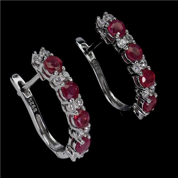 Natural Pigeon Blood Red Ruby Earrings