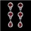 Image 1 : Natural Pigeon Blood Red Ruby Earrings