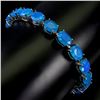 Image 1 : Natural Ethopian Oval Blue Opal Bracelet