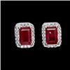 Image 1 : Natural Vivid Red Ruby Earrings