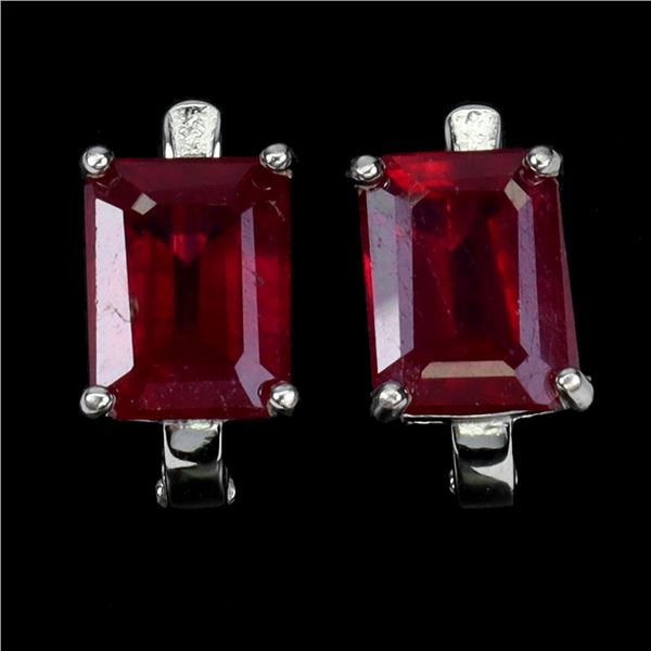 Natural Pigeon Blood Red Ruby Earrings