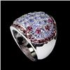 Image 1 : Natural Tanzanite Rhodolite Garnet Ring