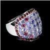 Image 2 : Natural Tanzanite Rhodolite Garnet Ring