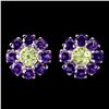 Image 1 : Natural Amethyst Peridot Earrings