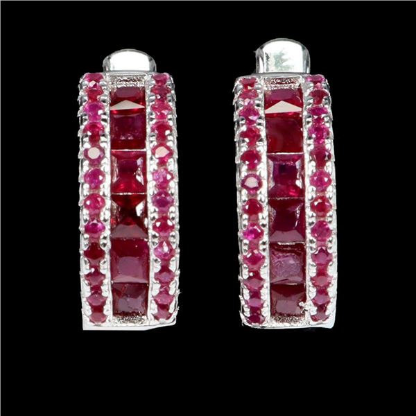 Natural Princess Burma Red Ruby Earrings