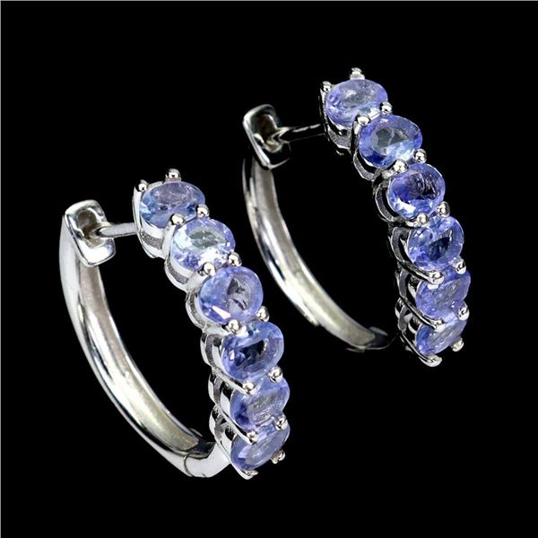 Natural Blue Tanzanite Earrings