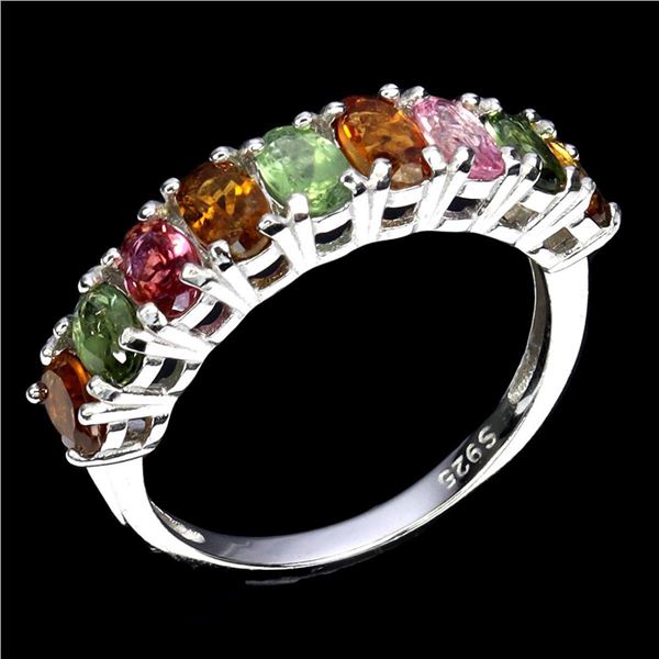 Natural Multi Color Tourmaline Ring