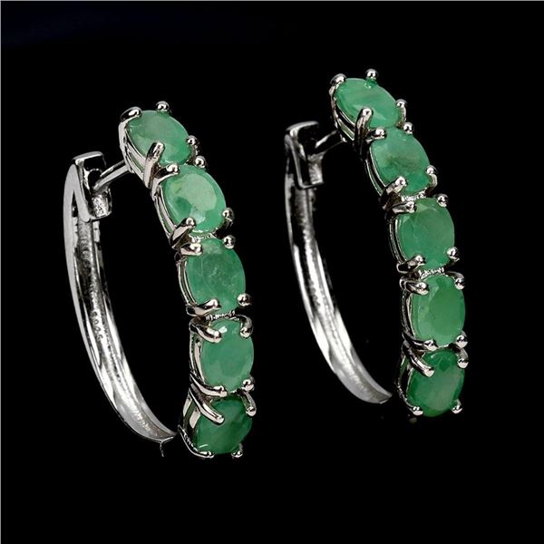 Natural Colombian Emerald Earrings