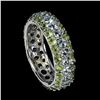 Image 1 : Natural Aquamarine Peridot Eternity Ring