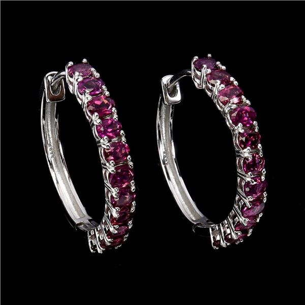 Natural African Rhodolite Garnet Earrings