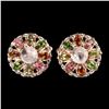 Image 1 : Natural Morganite & Multi Color Tourmaline Earrings