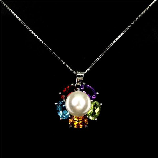 Natural Pearl & Multi Gemstones Necklace